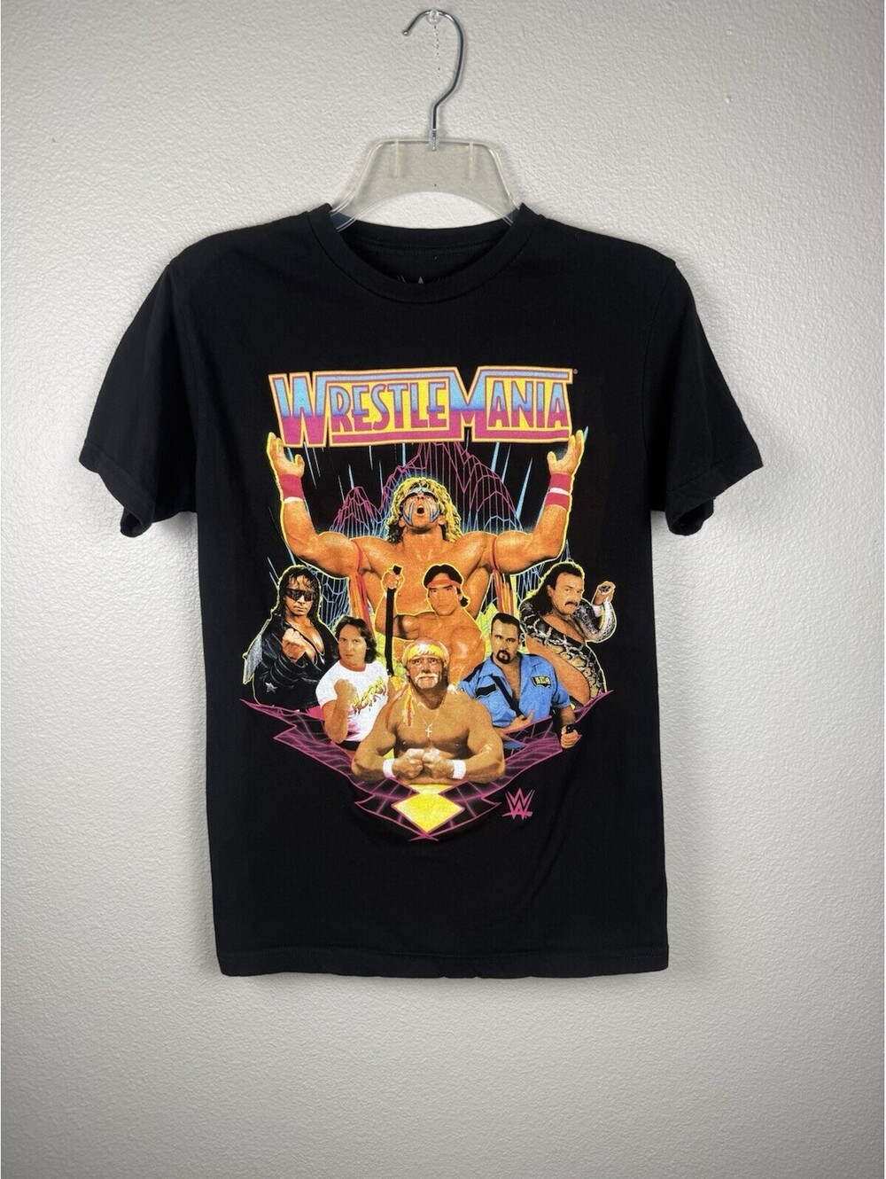 WWE WrestleMania Legends T Shirt Mens Small Hulk Hogan Ultimate Warrior Black